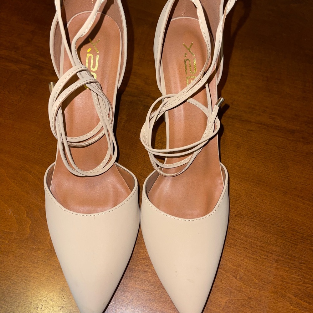 Sexy Cream color High Heels with ankle Straps